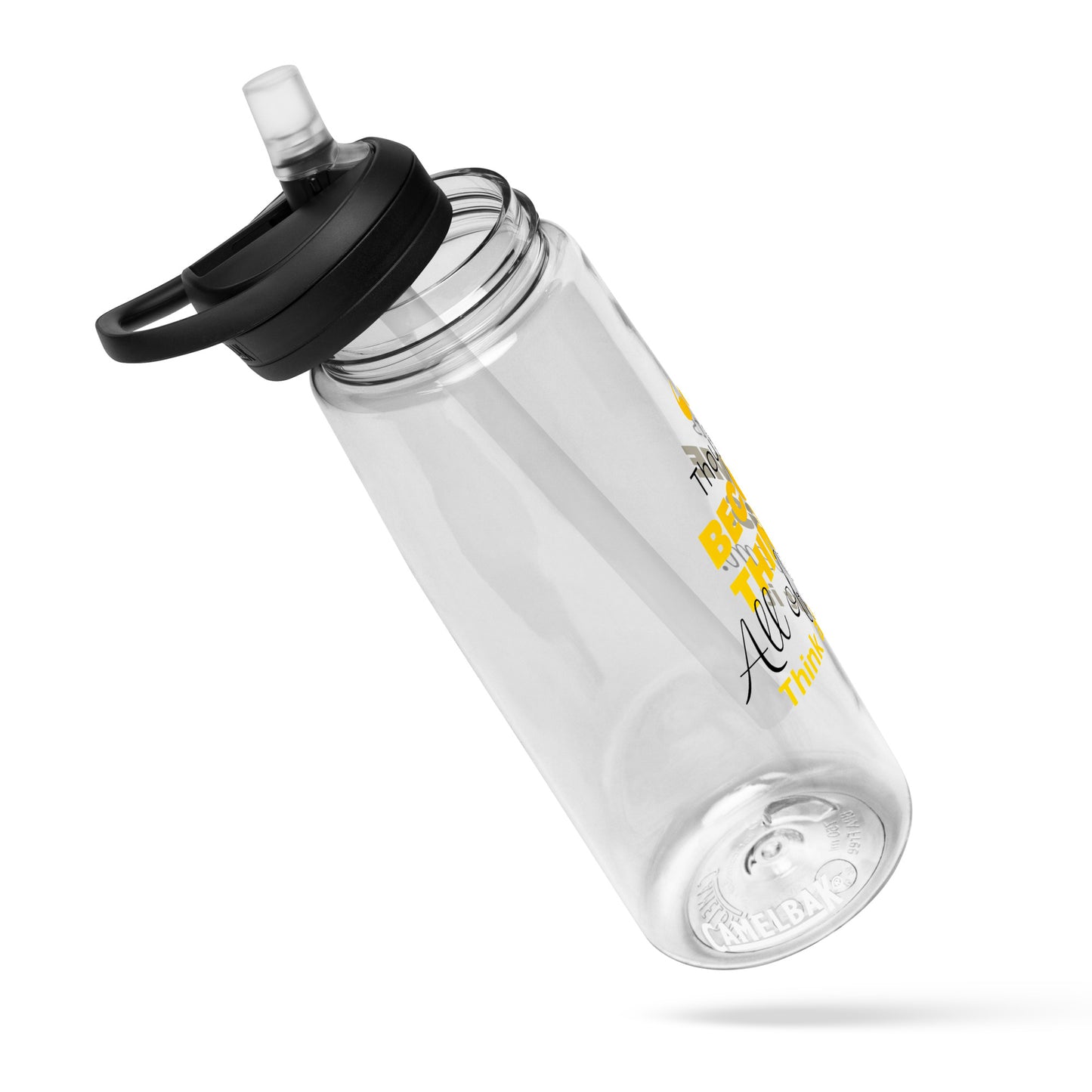 Thoughts Become Things (Yellow) - Sports water bottle